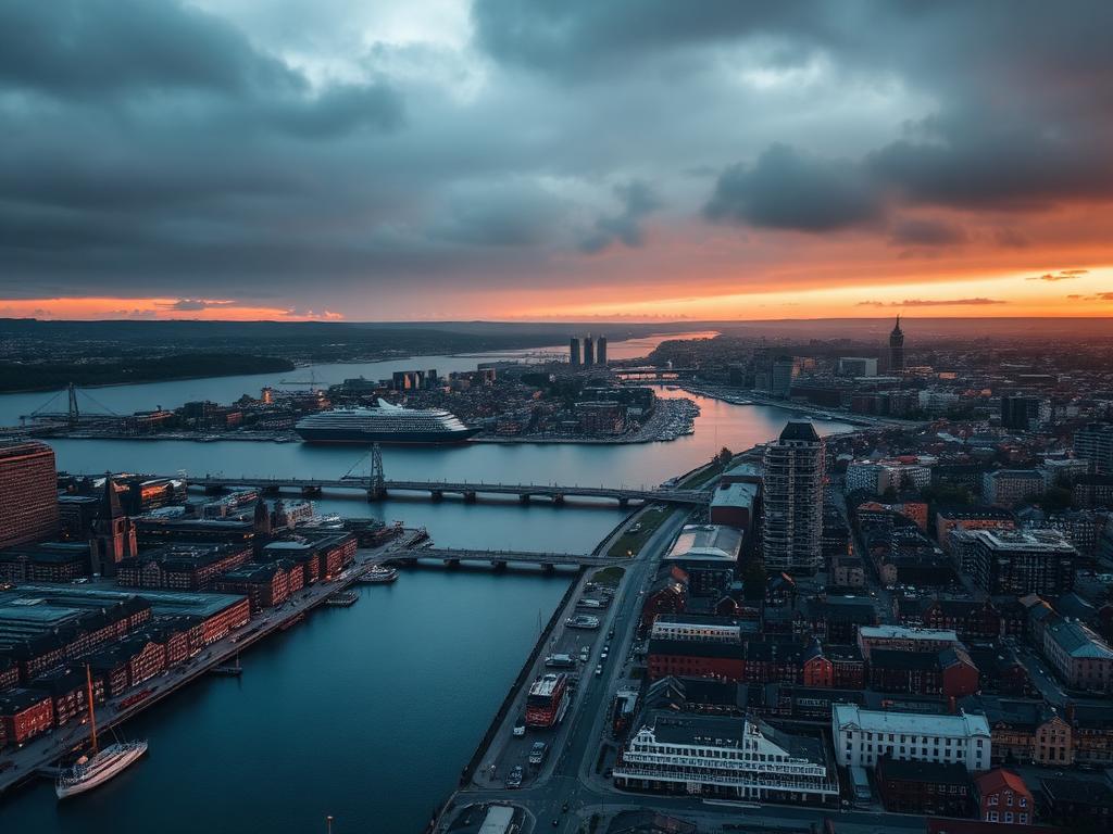 Göteborg — Stockholms vattenlinje i gyllene kvällsljus