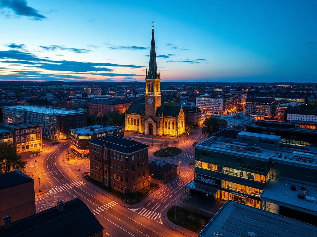 Linköping — Stockholms vattenlinje i gyllene kvällsljus