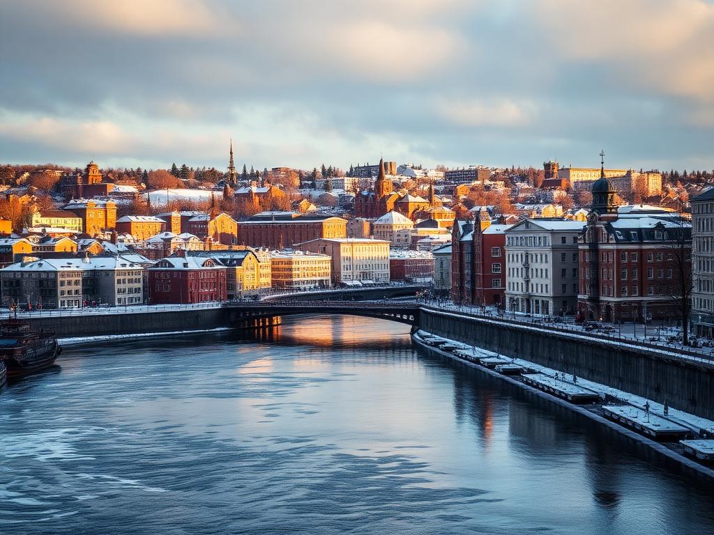 Umeå — Stockholms vattenlinje i gyllene kvällsljus