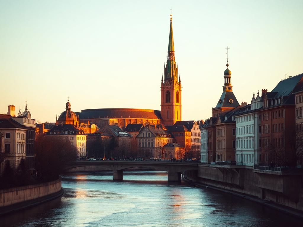 Uppsala — Stockholms vattenlinje i gyllene kvällsljus